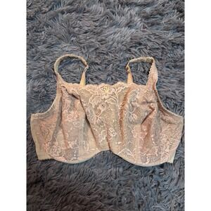 36DDD NUDE Lace Full Coverage Bra Adjustable Straps